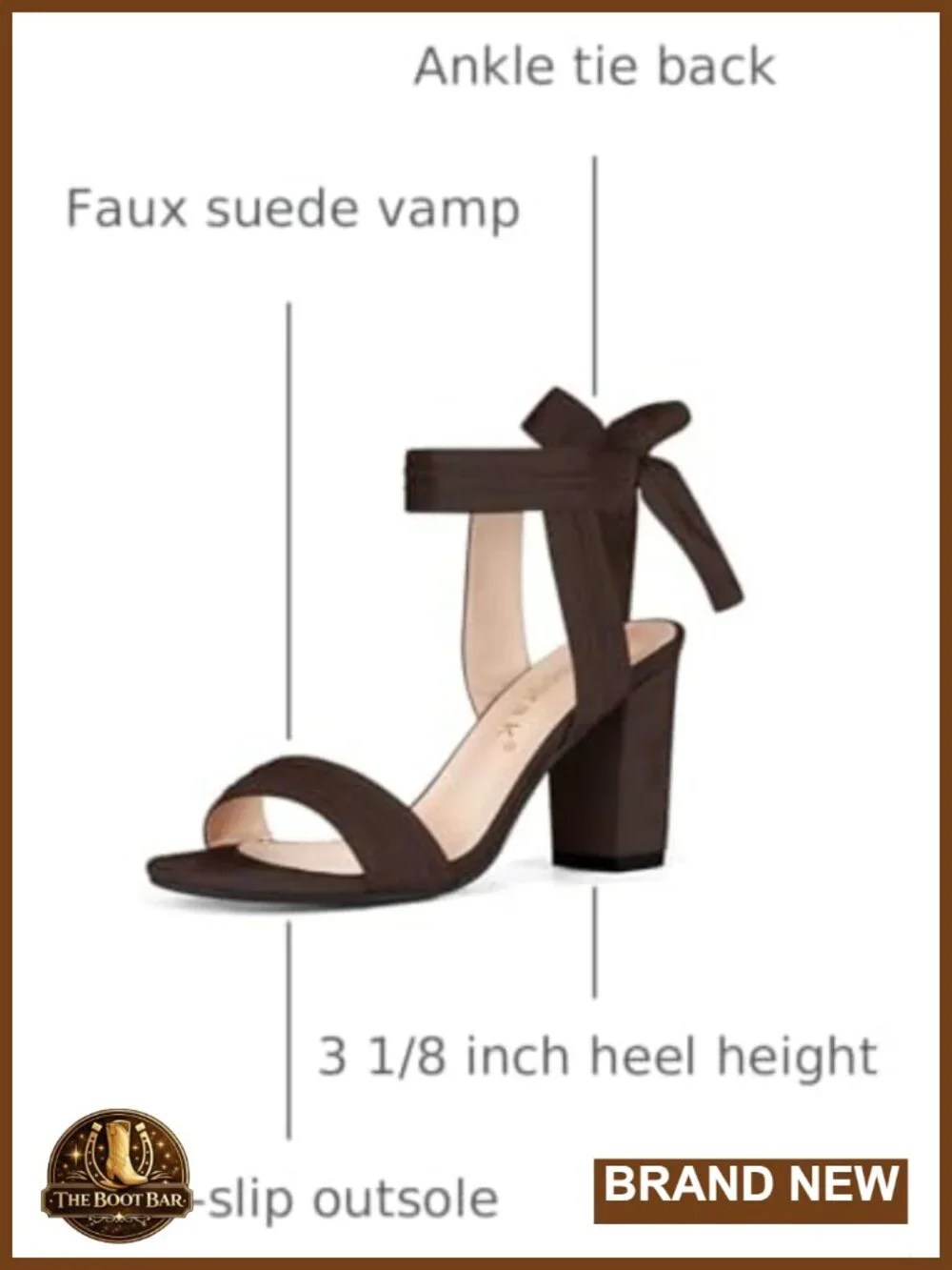Faux Suede Open Toe Ankle Tie Chunky Heel Sandals Pleated